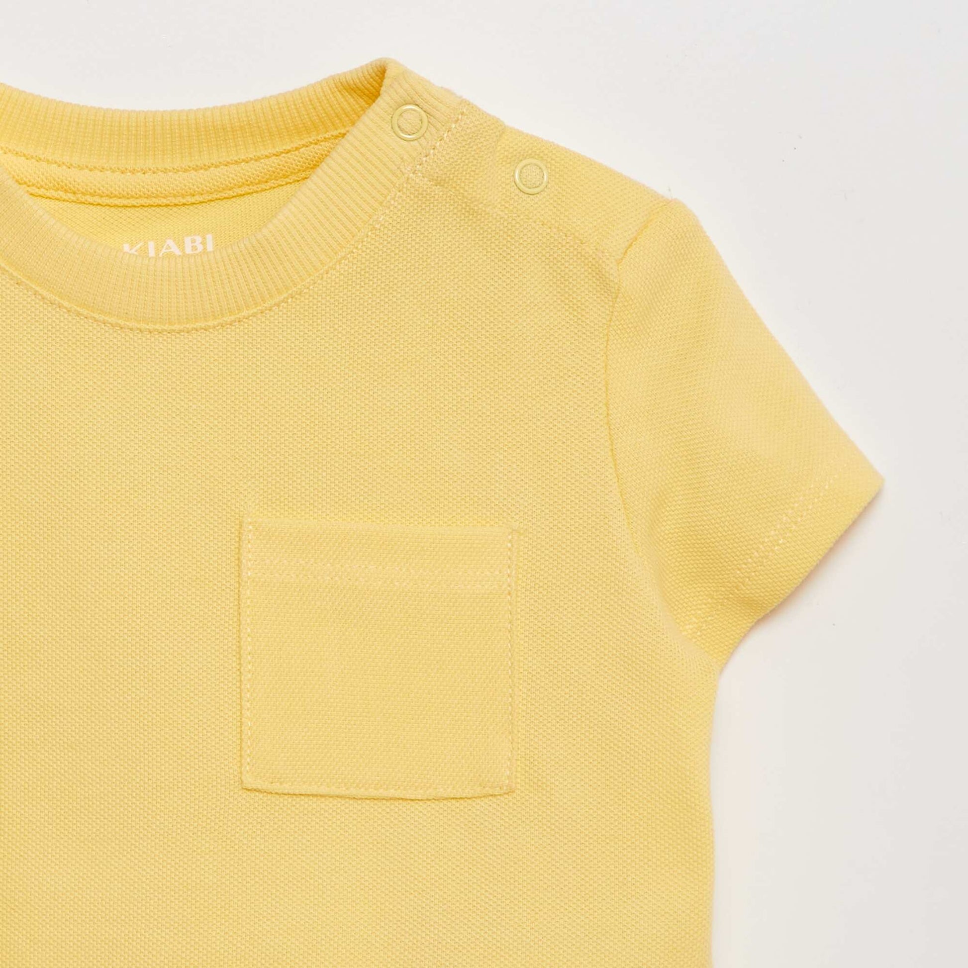 T-shirt à manches courtes uni JAUNE