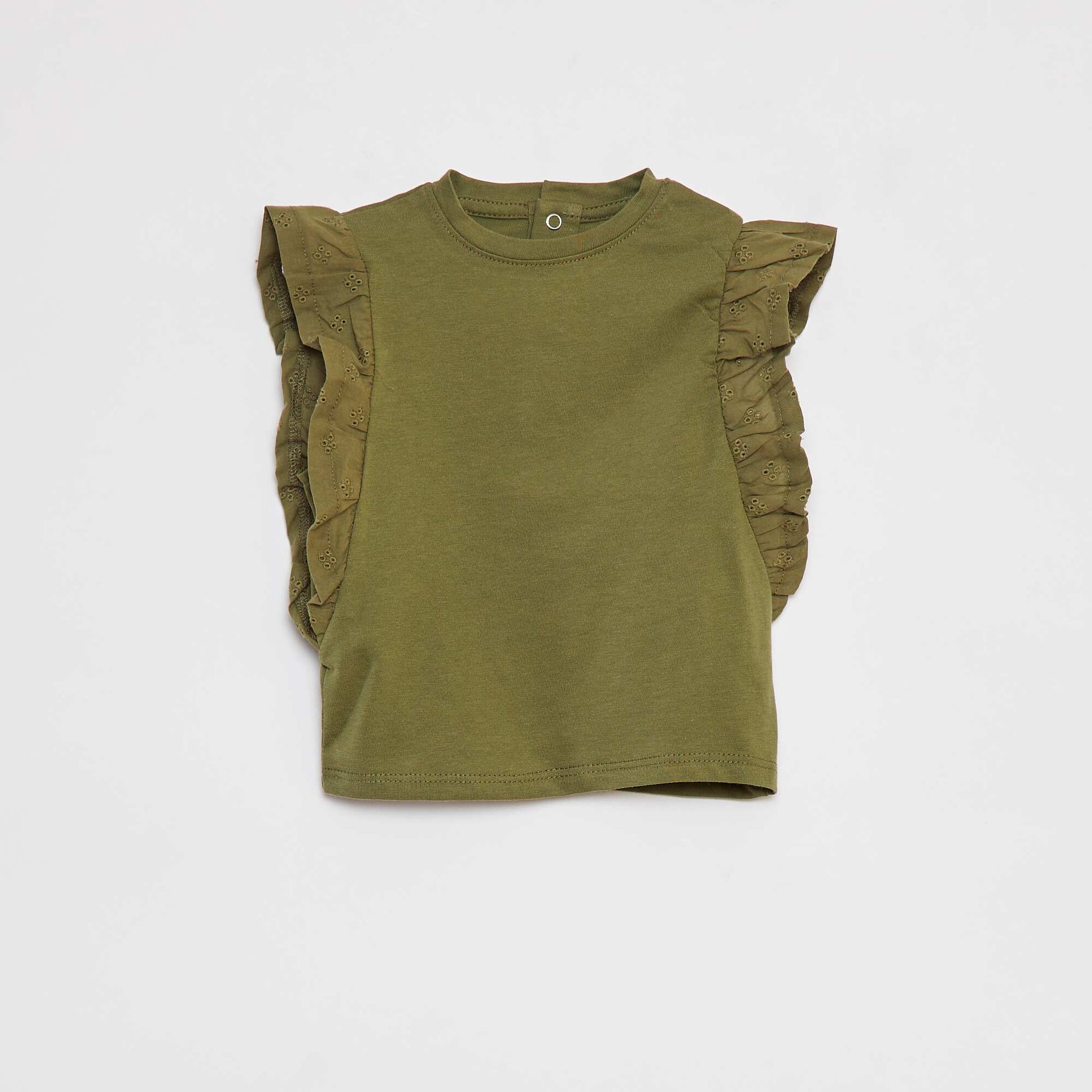 T-shirt avec broderies anglaises VERT