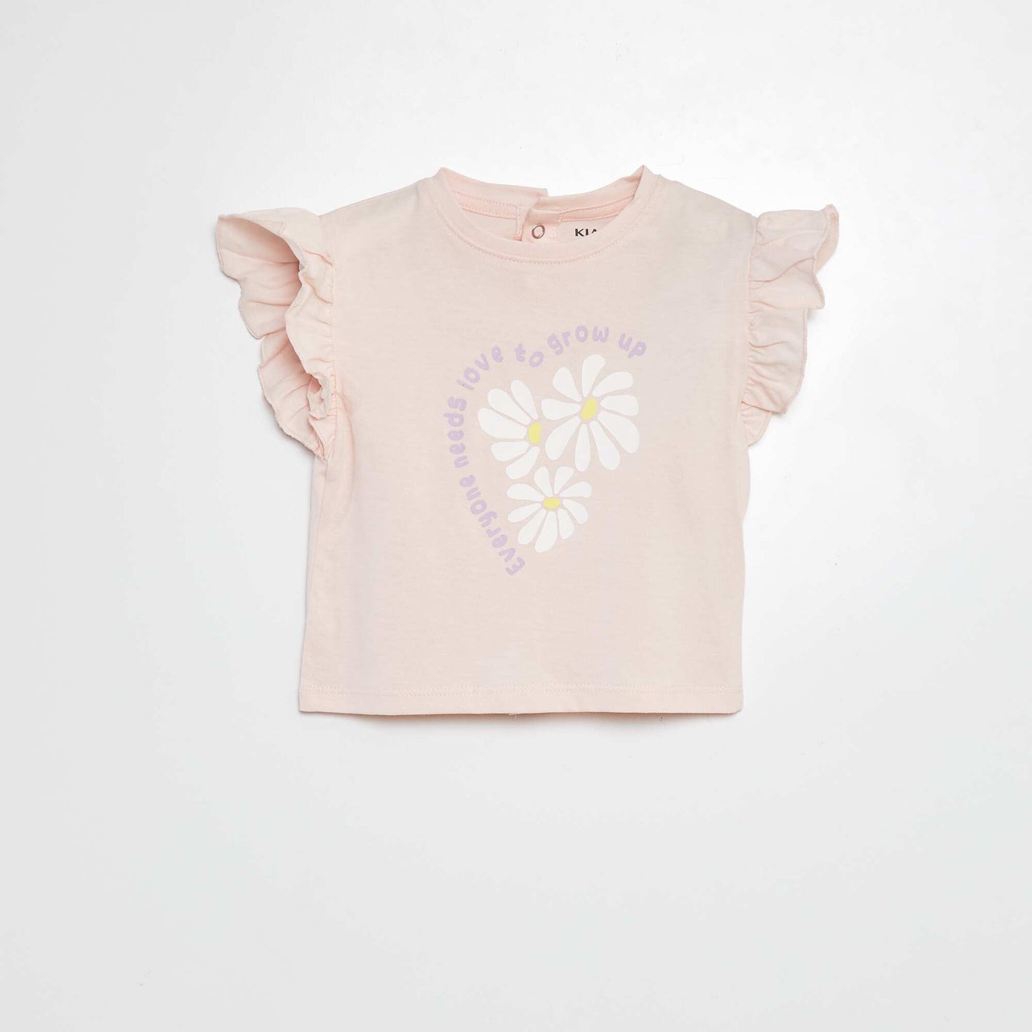T-shirt avec manches volantées BLANC