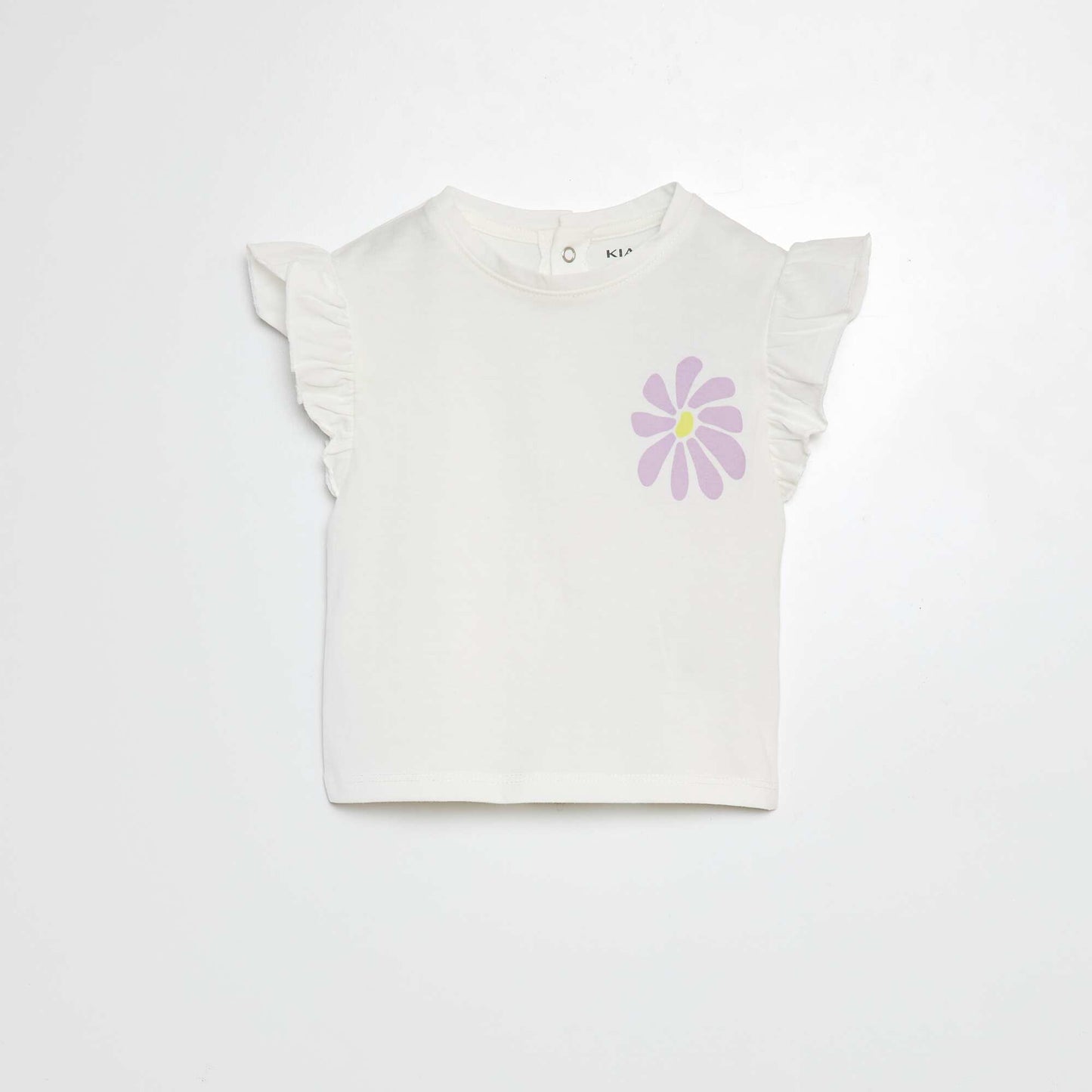 T-shirt avec manches volantées BLANC