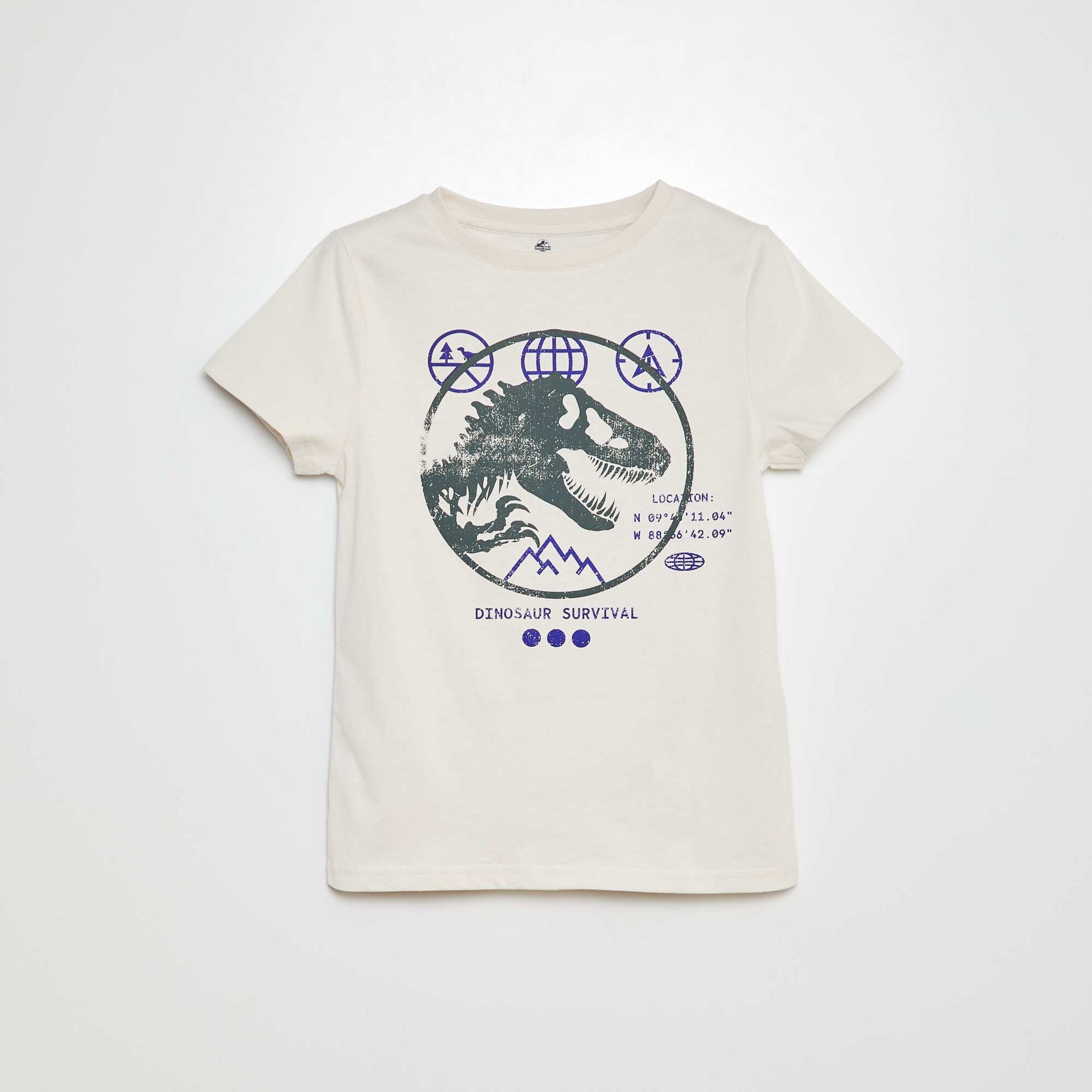 T-shirt à manches courtes 'Jurassic World' BLANC