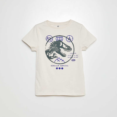 T-shirt à manches courtes 'Jurassic World' BLANC