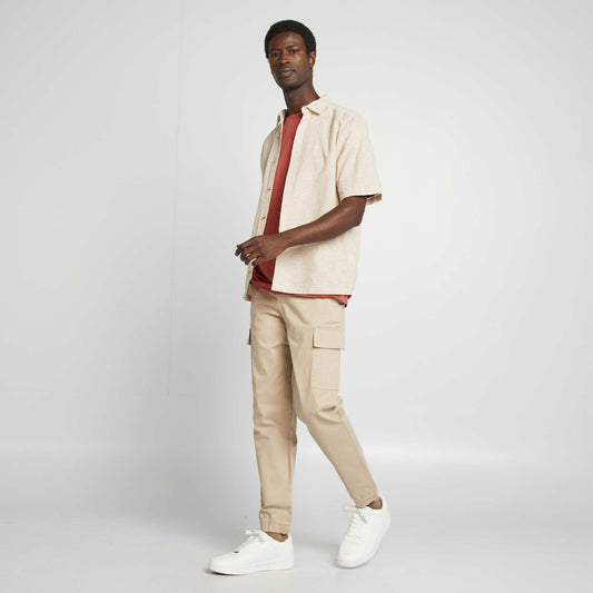 Pantalon stretch multipoches BEIGE