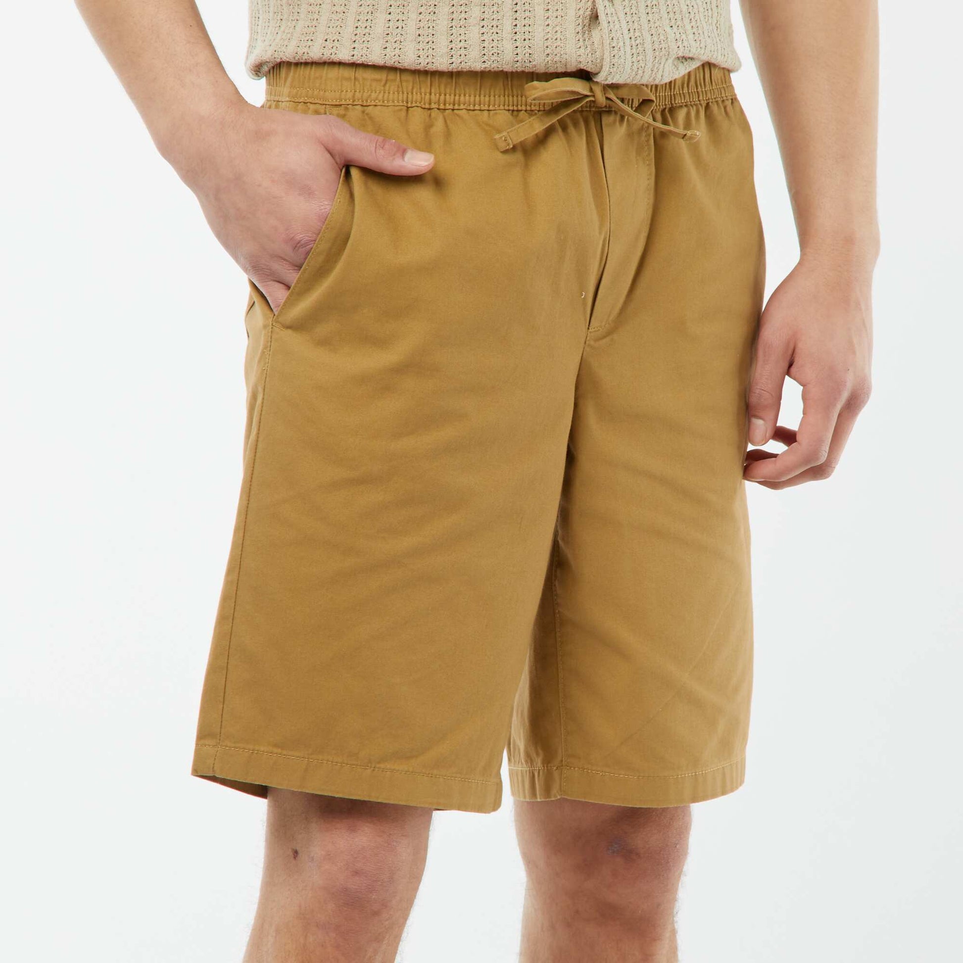 Bermuda en twill uni VERT