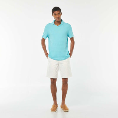 Bermuda en piqué de coton uni BLANC
