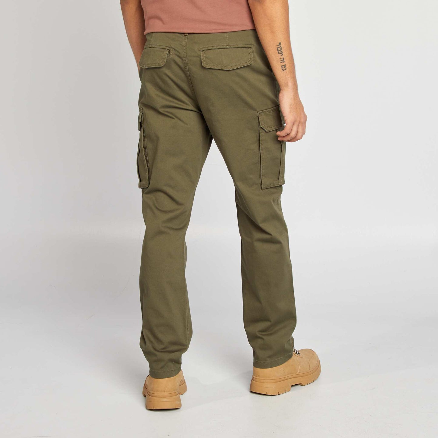 Pantalon multi-poches en dobby KAKI