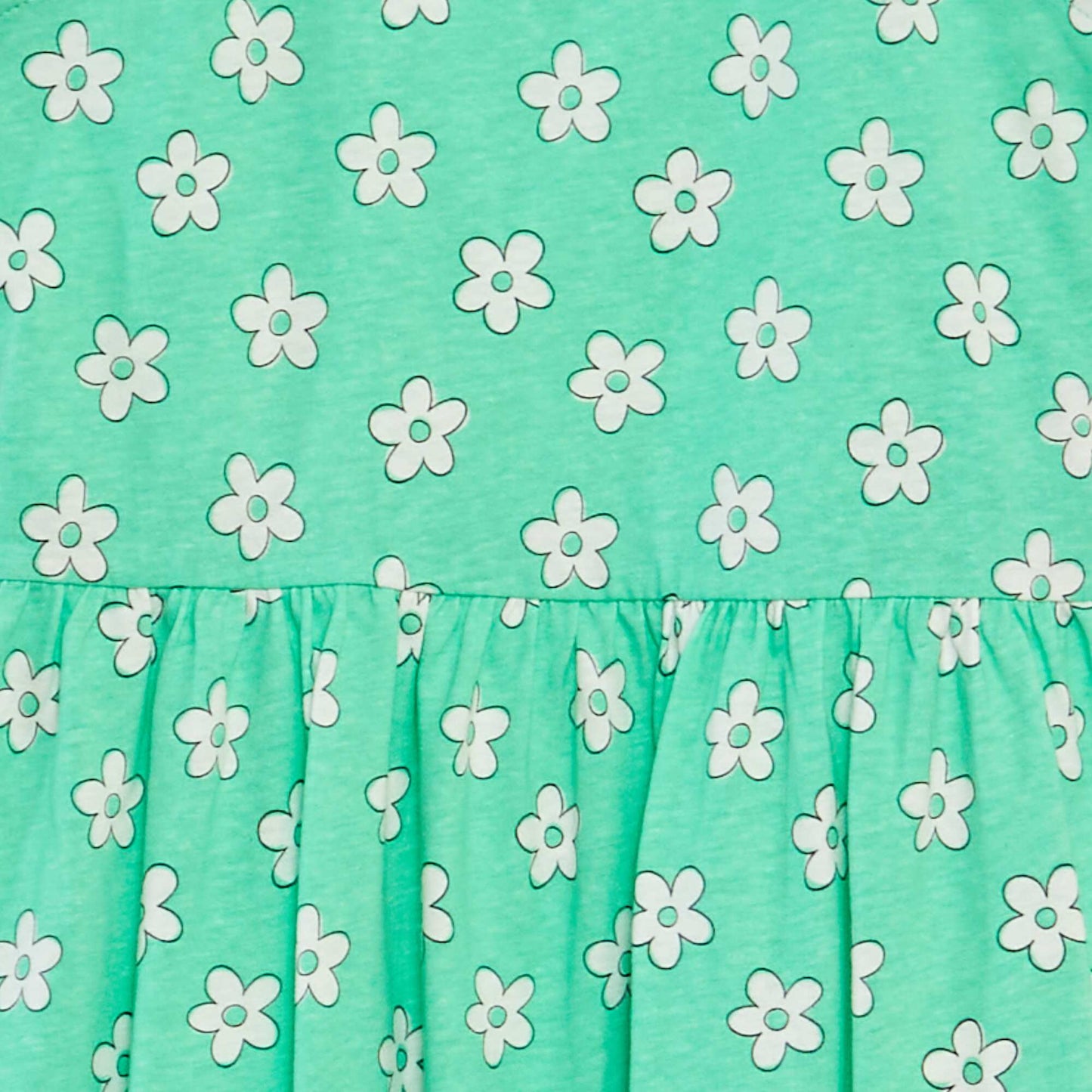 Robe à bretelles volantées à motif VERT