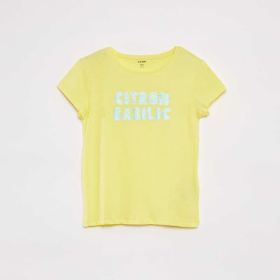 T-shirt manches courtes imprimé JAUNE