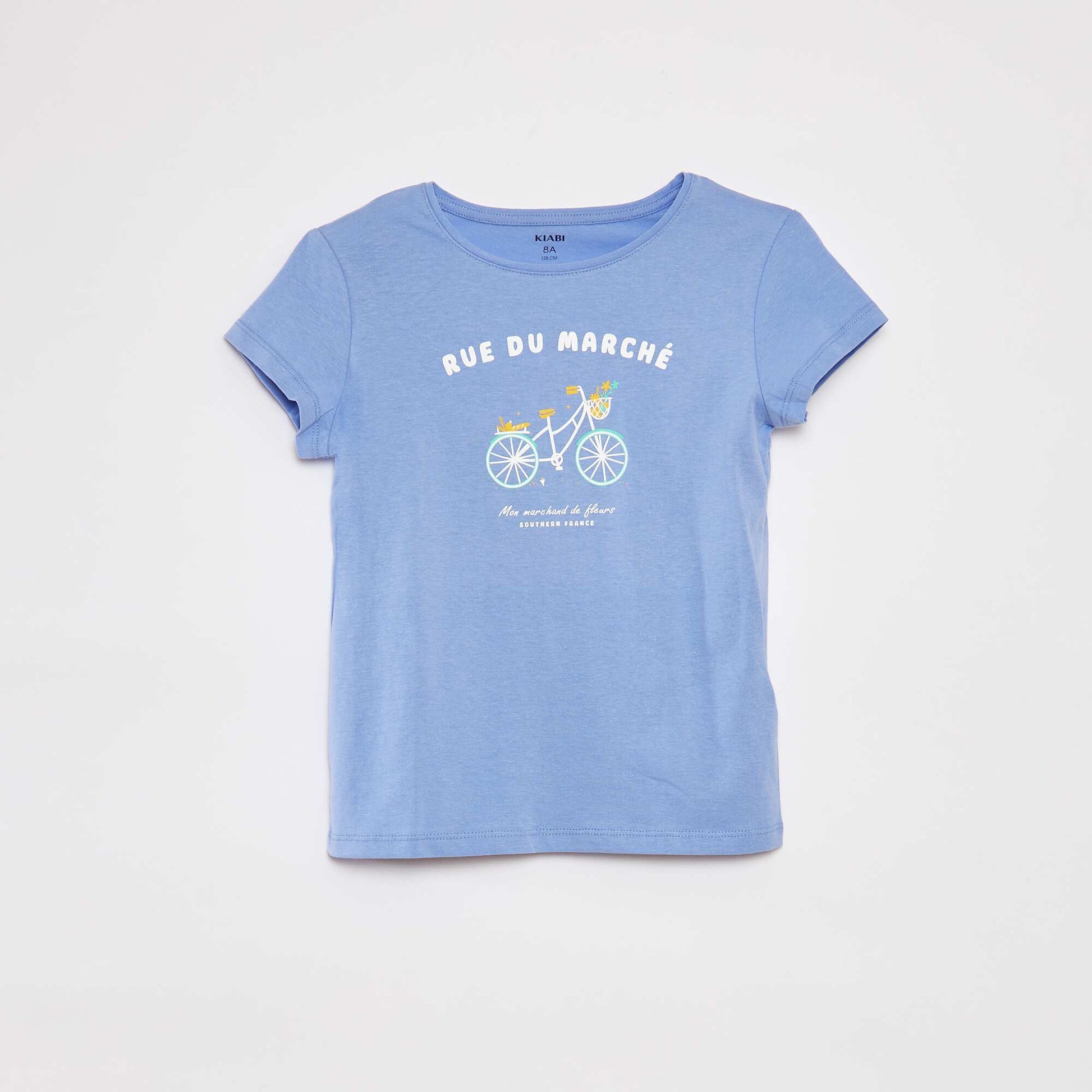 T-shirt manches courtes imprimé BLEU