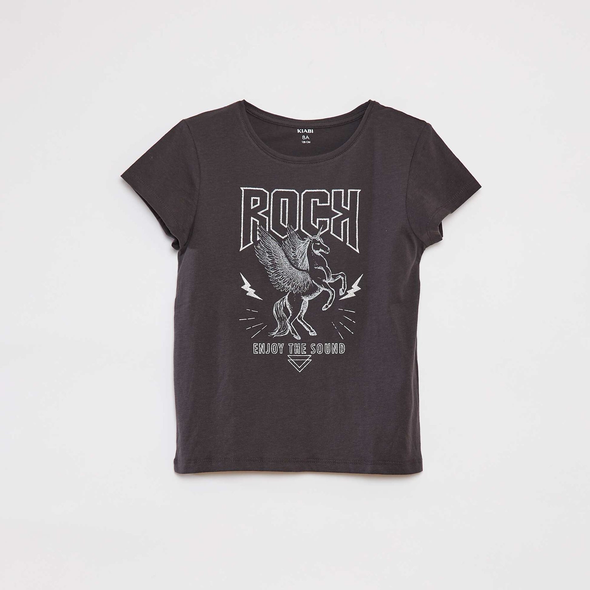 T-shirt manches courtes imprimé NOIR