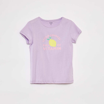 T-shirt manches courtes imprimé VIOLET