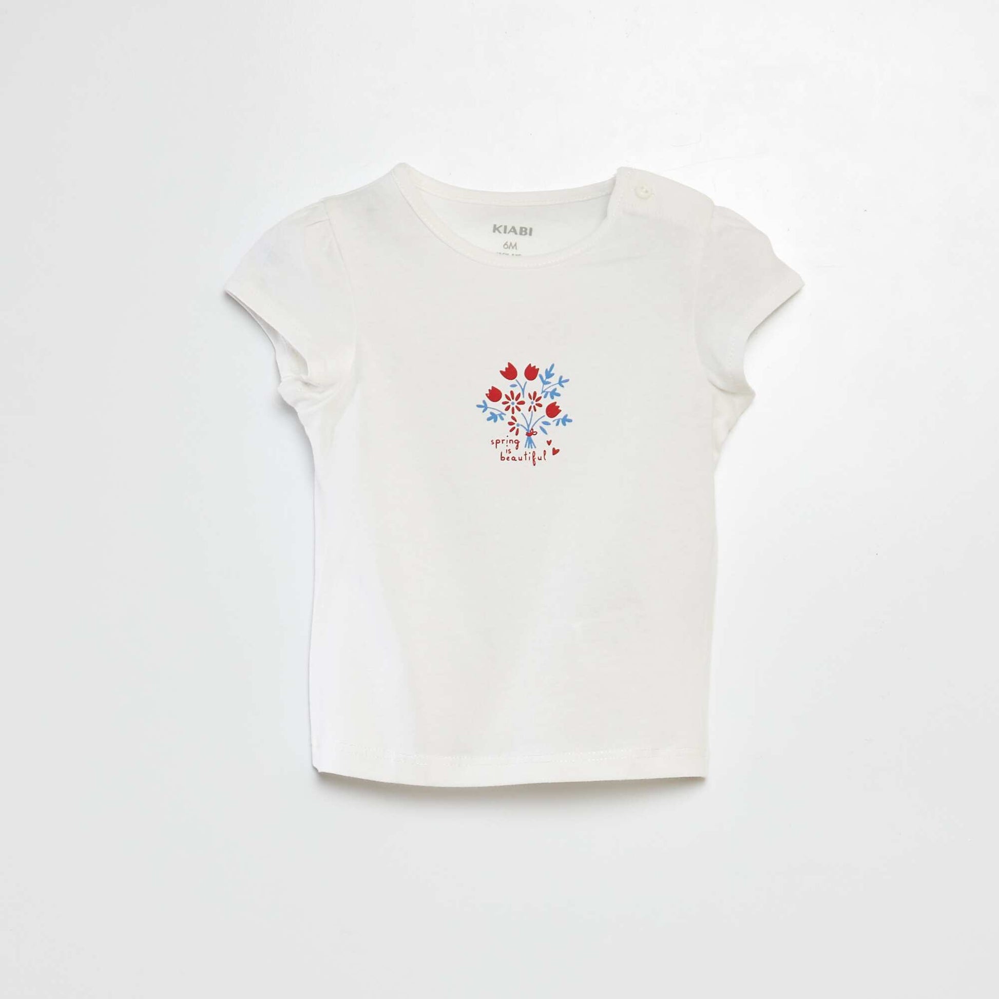T-shirt imprimé en coton BLANC