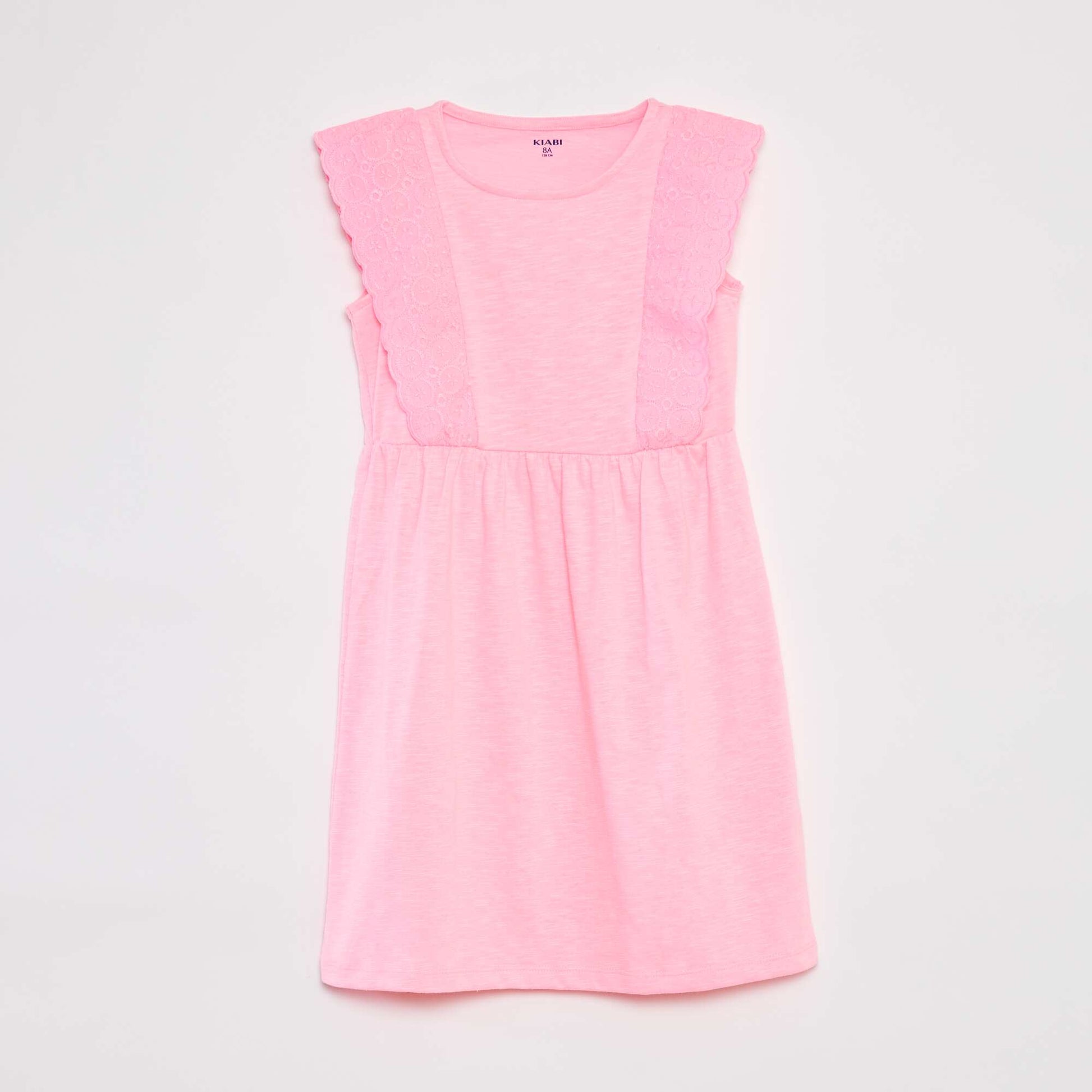 Robe sans manches avec broderies anglaises ROSE