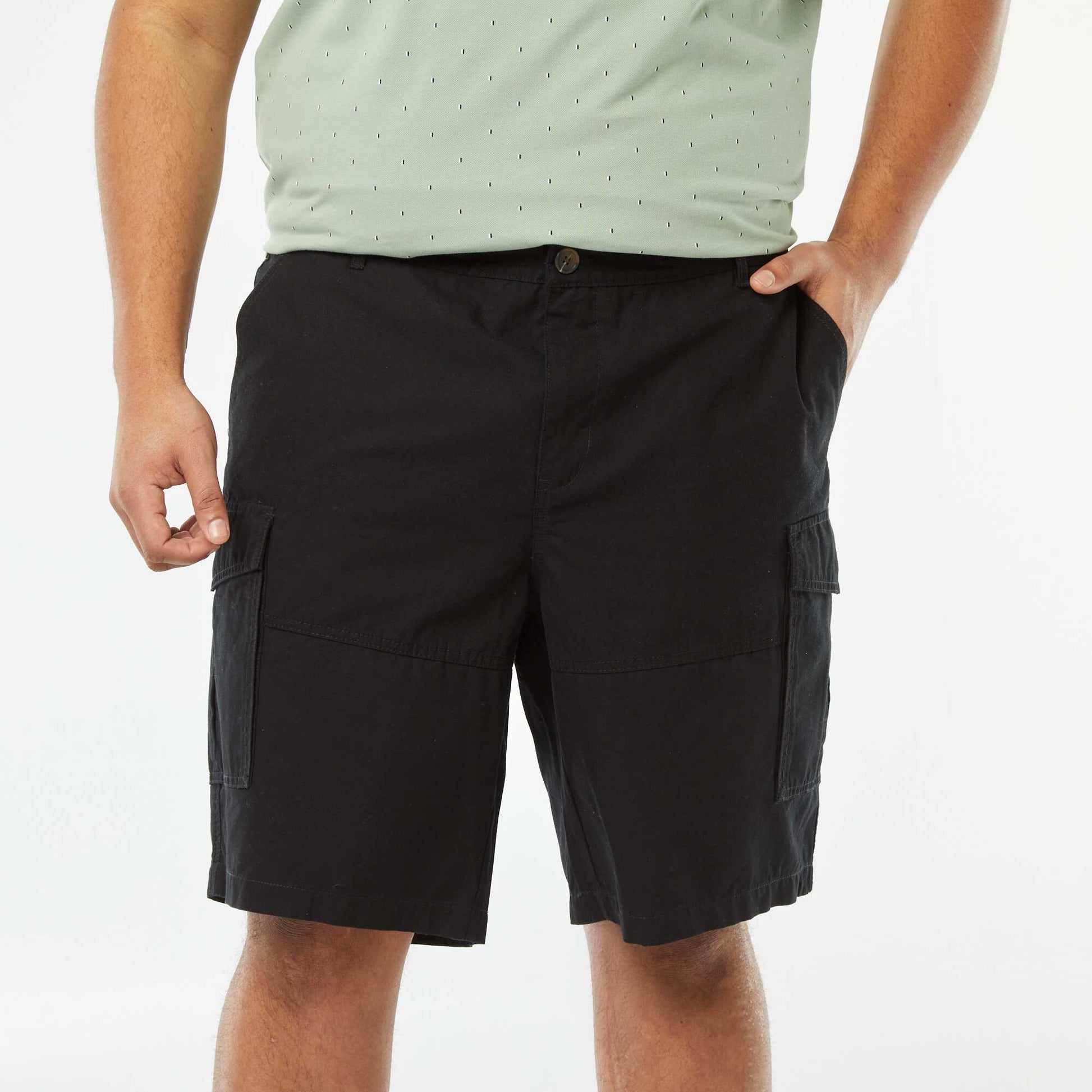 Bermuda multi-poches en twill NOIR