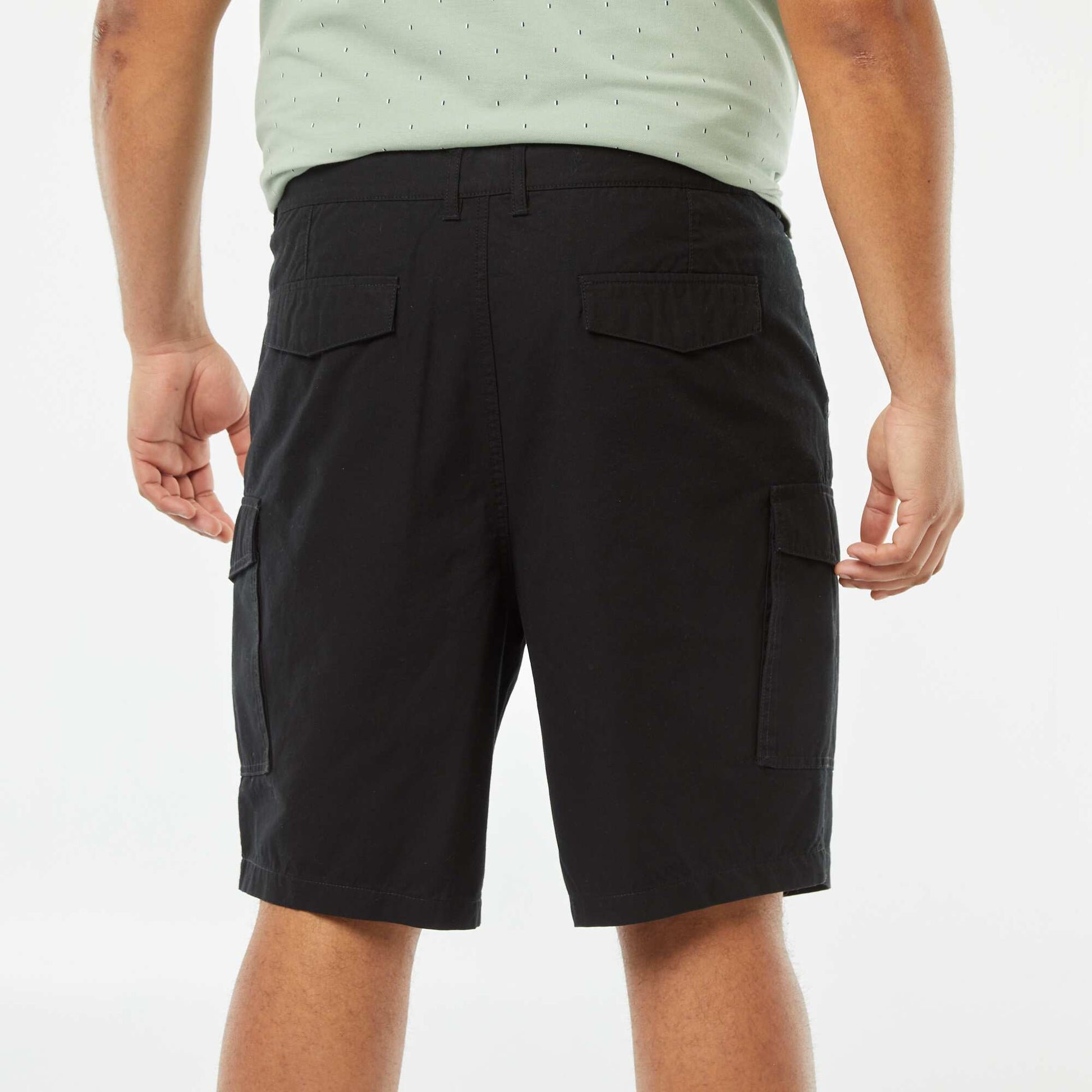 Bermuda multi-poches en twill NOIR