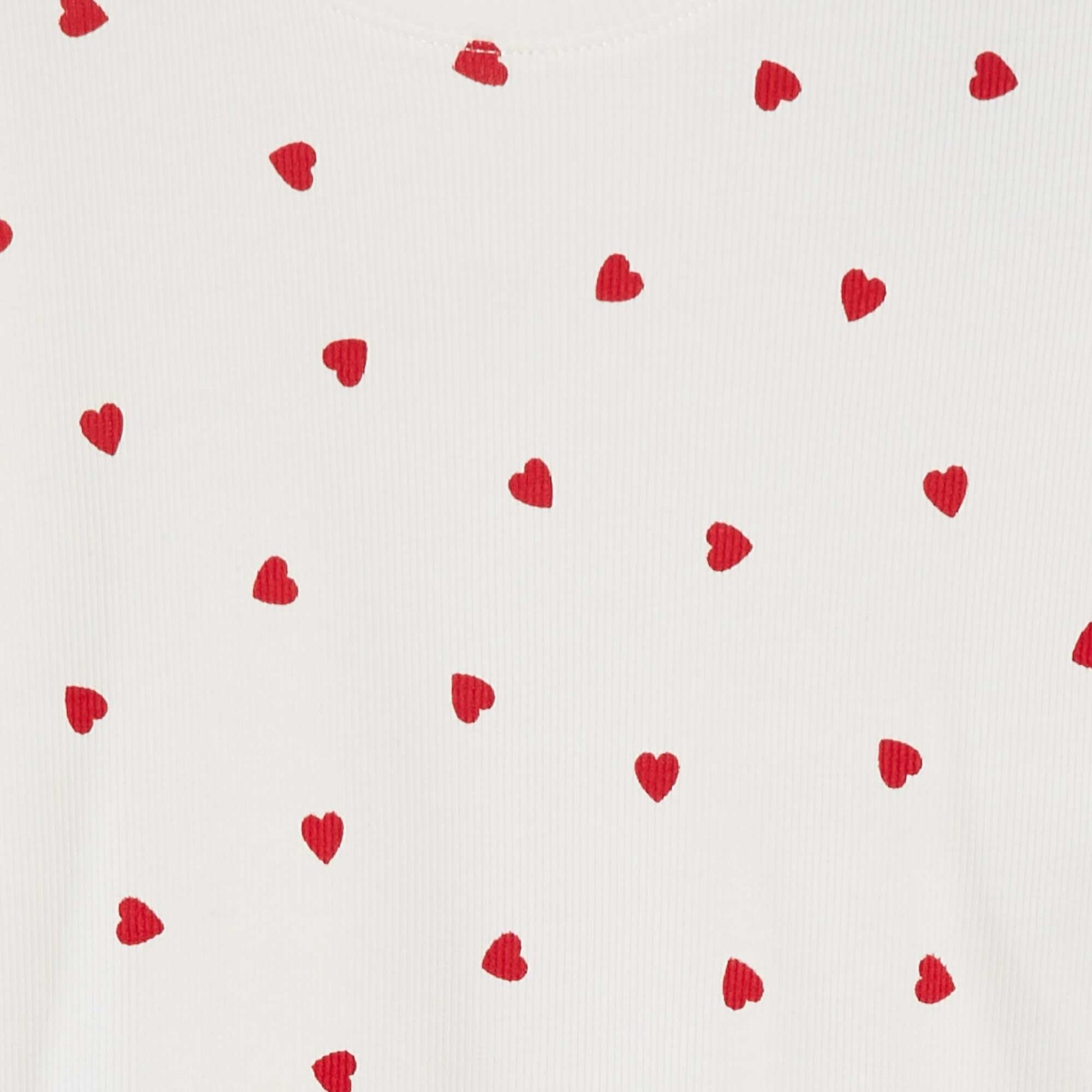 T-shirt côtelé avec bords ondulés et motifs BLANC