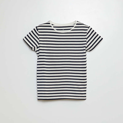 T-shirt à manches courtes rayé BLEU