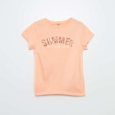 Tee-shirt imprimé fantaisie ORANGE