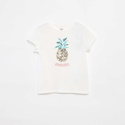 Tee-shirt imprimé fantaisie BLANC