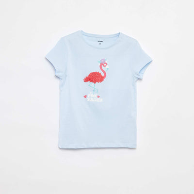 Tee-shirt imprimé fantaisie BLEU