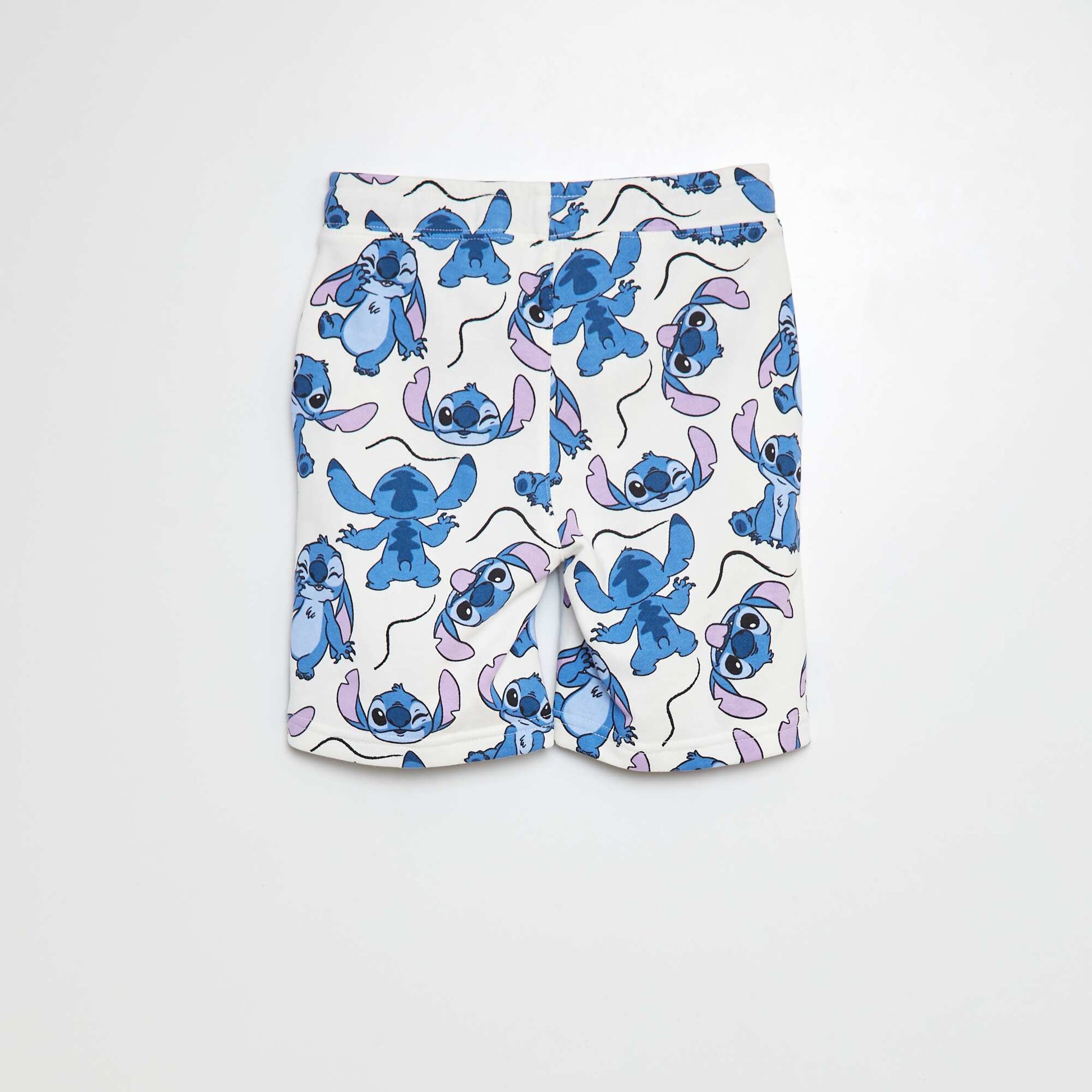 Short en molleton 'Stitch' BLANC/BLEU