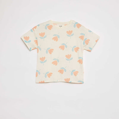 T-shirt à manches courtes avec imprimé BLANC