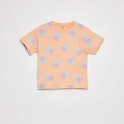 T-shirt à manches courtes avec imprimé ORANGE