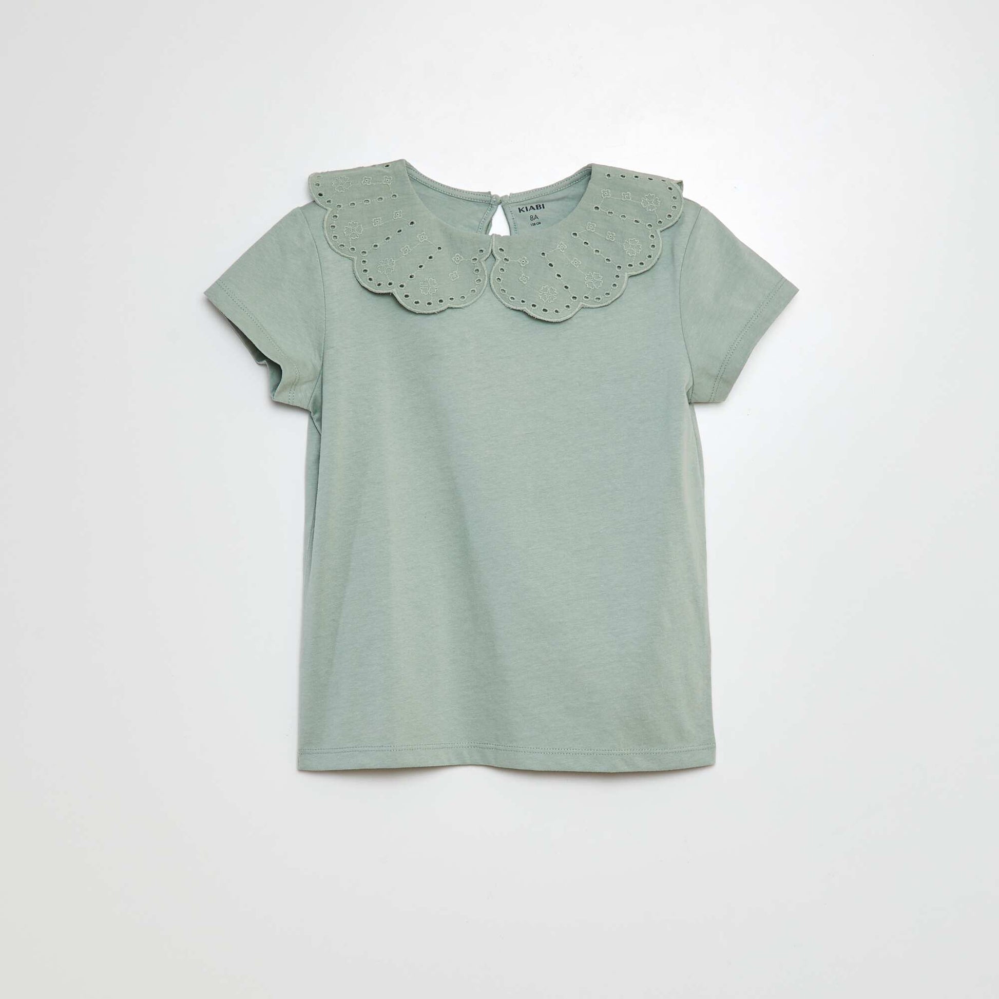 T-shirt à manches courtes avec broderies anglaises ROSE
