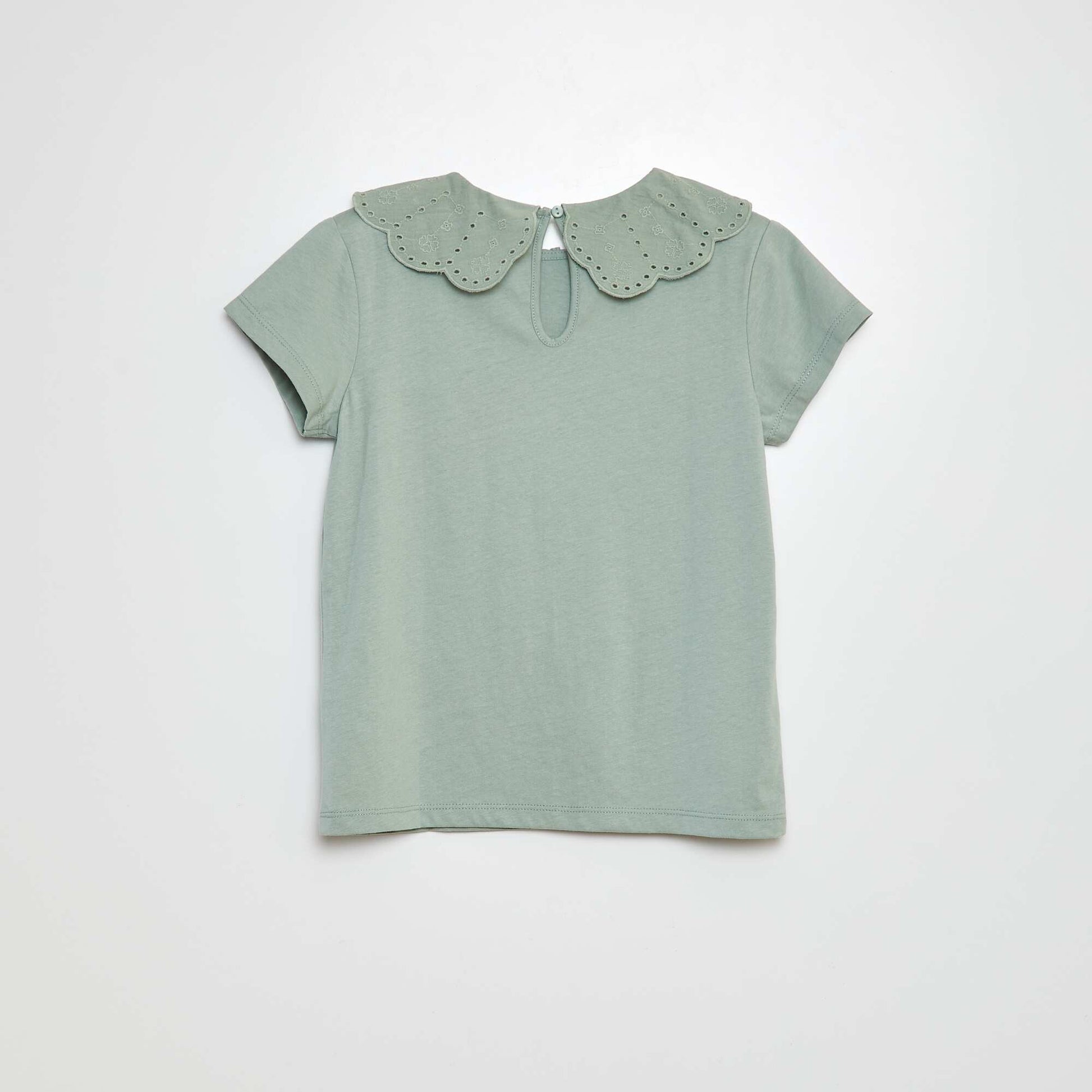 T-shirt à manches courtes avec broderies anglaises ROSE