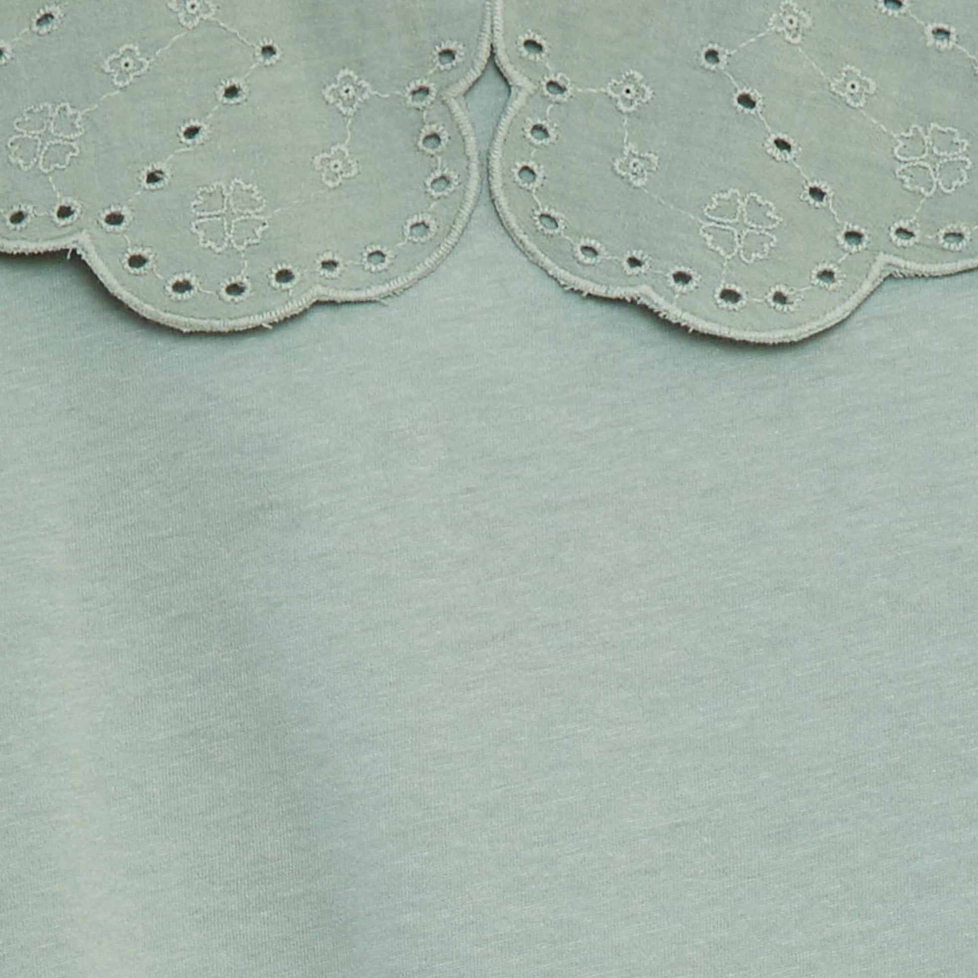 T-shirt à manches courtes avec broderies anglaises ROSE