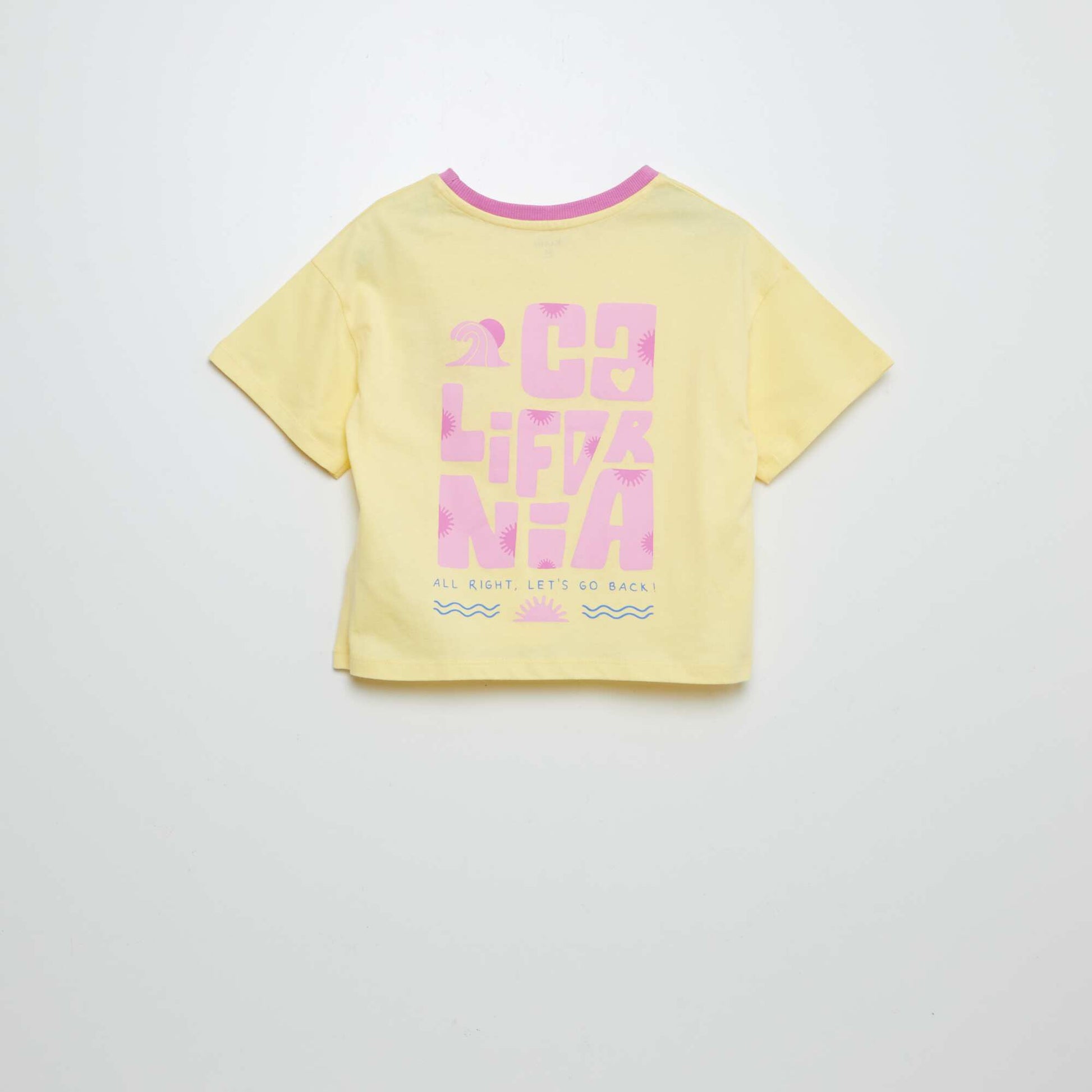 T-shirt à manches courtes et col rond avec imprimé JAUNE