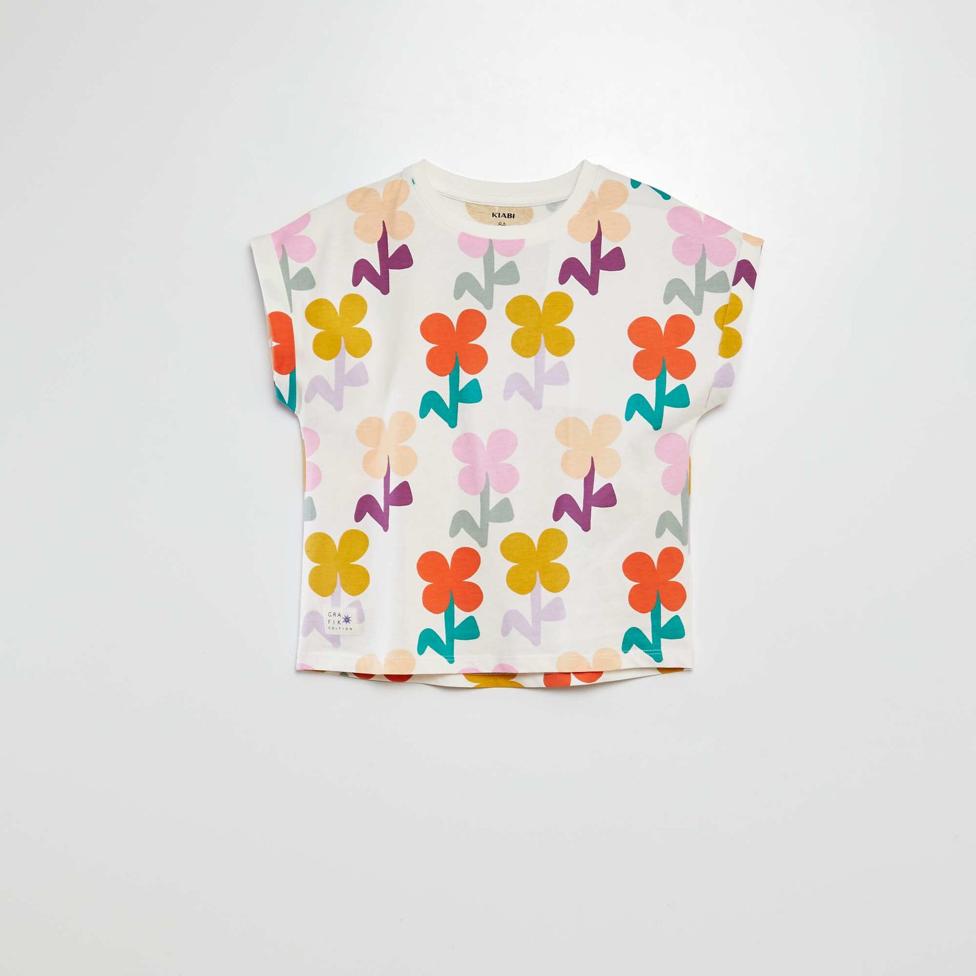 T-shirt imprimé manches courtes - Grafik Edition BLANC FLEURS