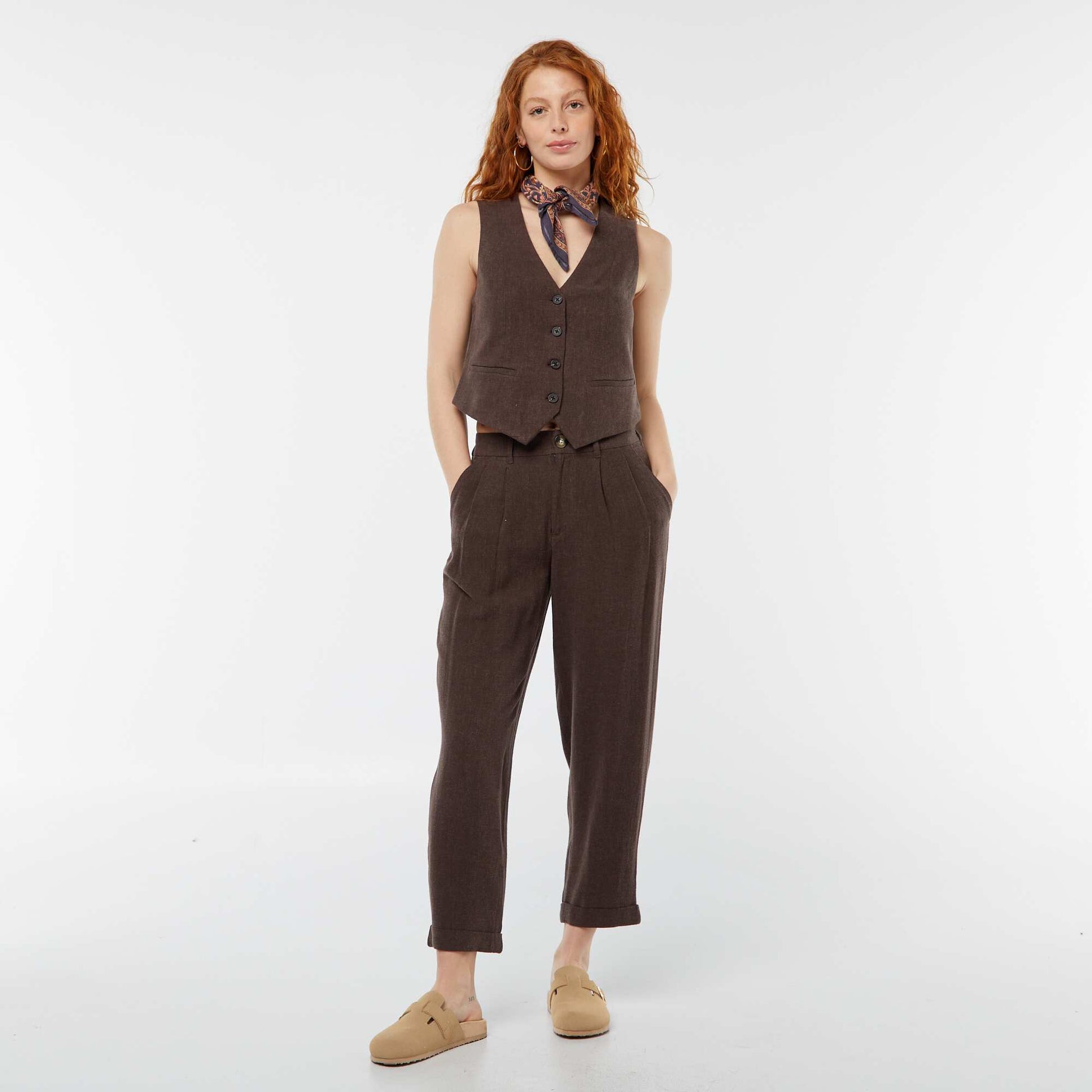 Gilet de costume sans manches MARRON