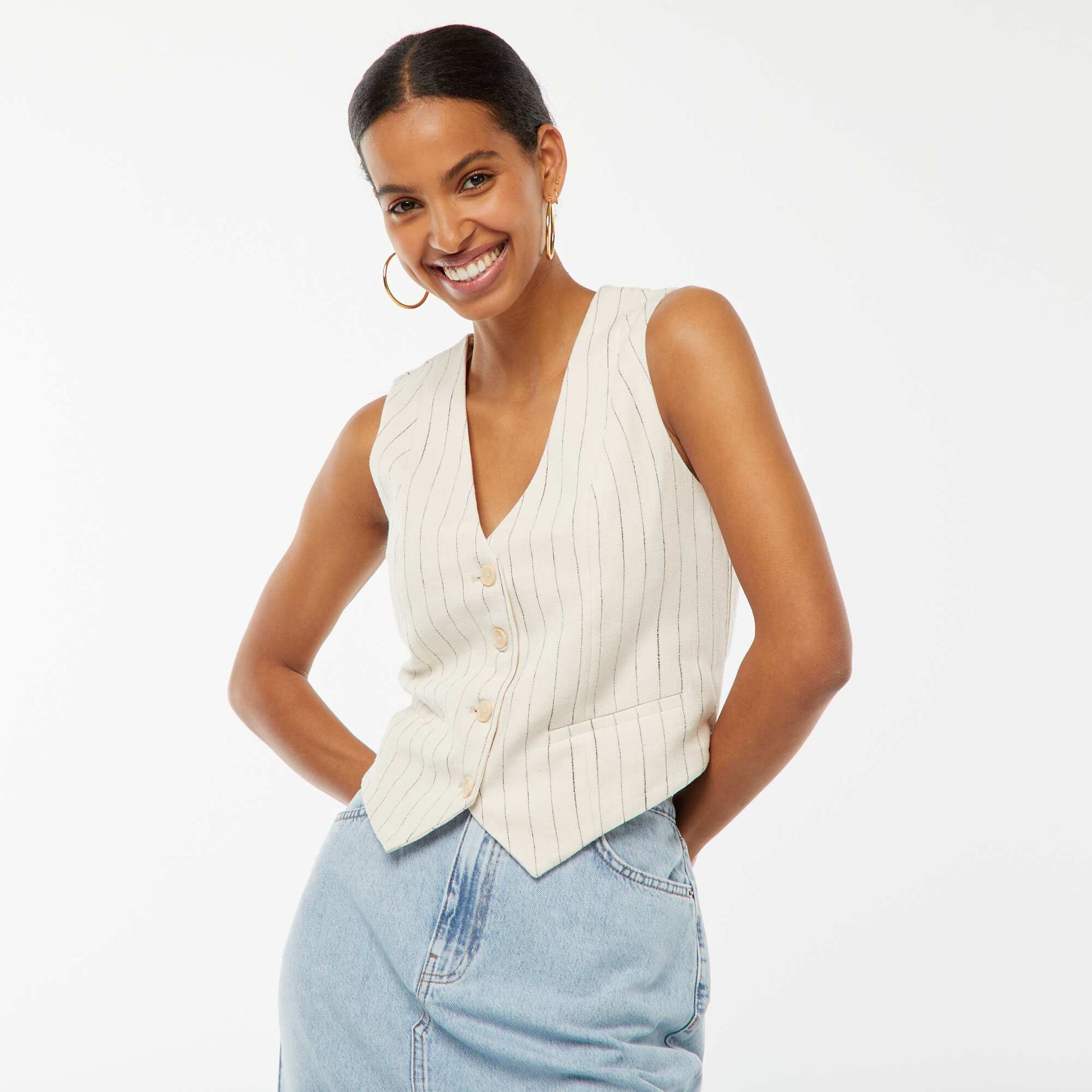 Gilet de costume sans manches BEIGE