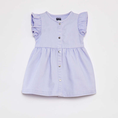 Robe en denim avec manches courtes volantées VIOLET