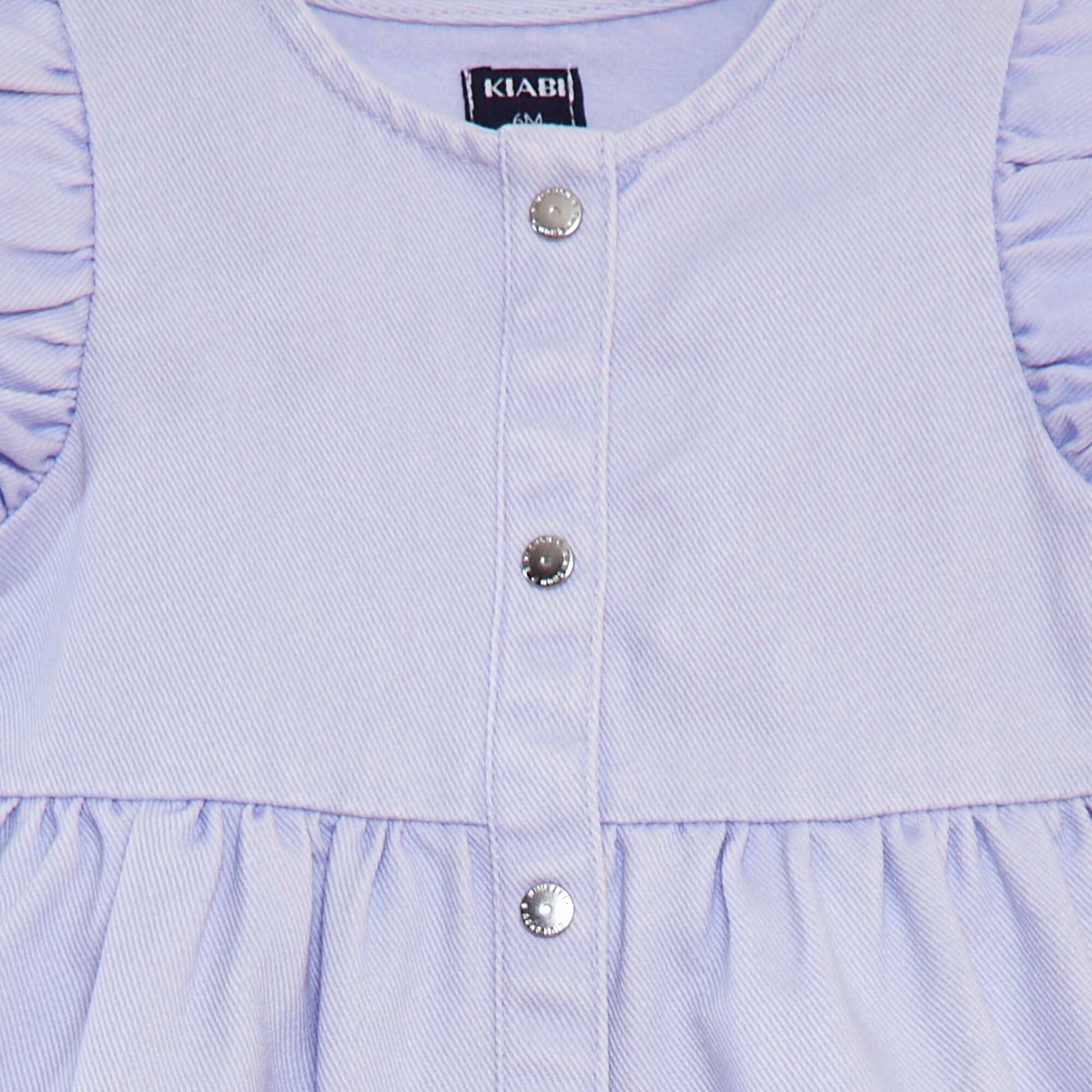 Robe en denim avec manches courtes volantées VIOLET
