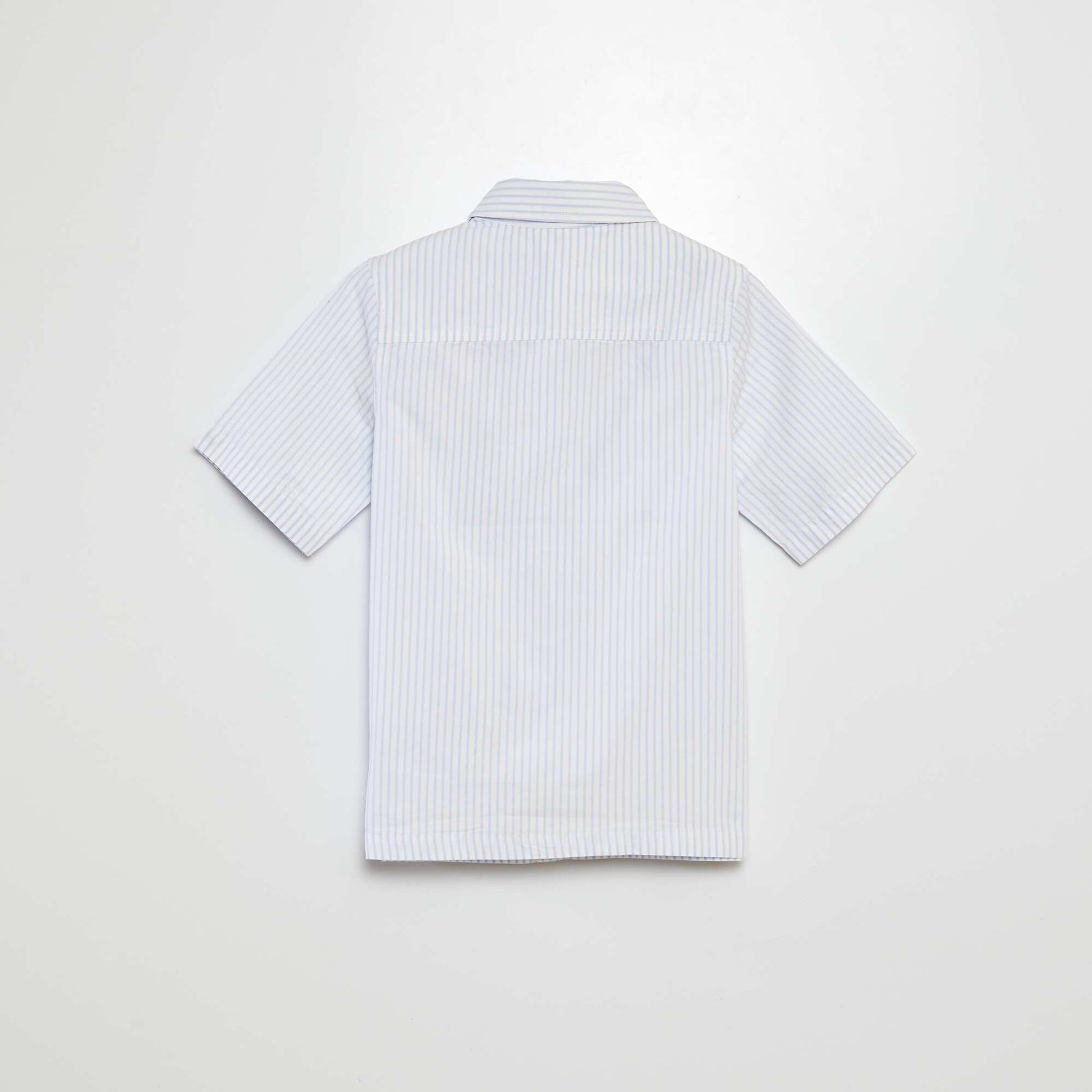 Chemise en popeline manches courtes BLEU