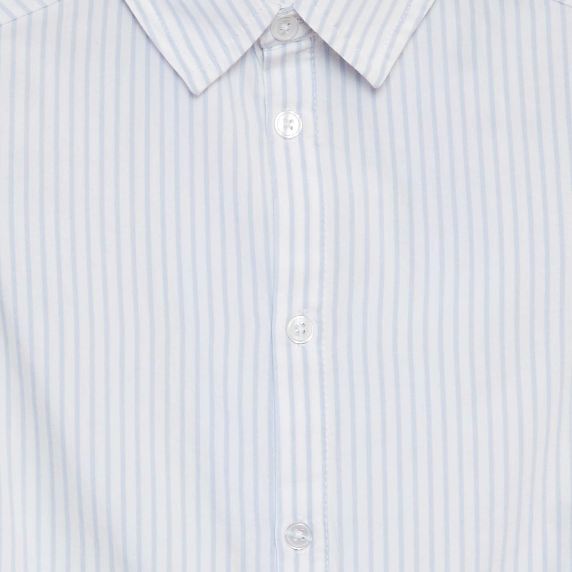 Chemise en popeline manches courtes BLEU