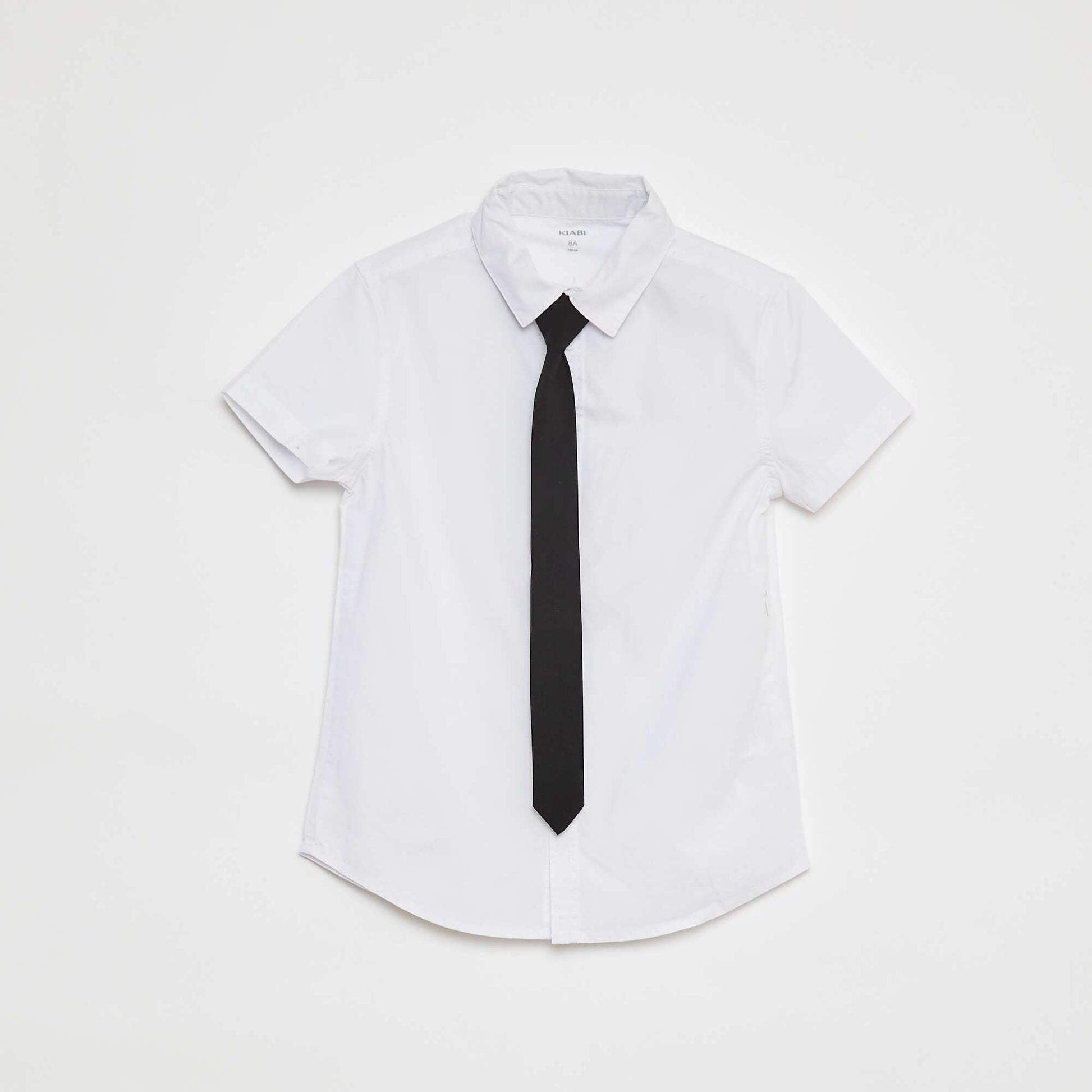 Chemise à manches courtes avec cravate BLANC