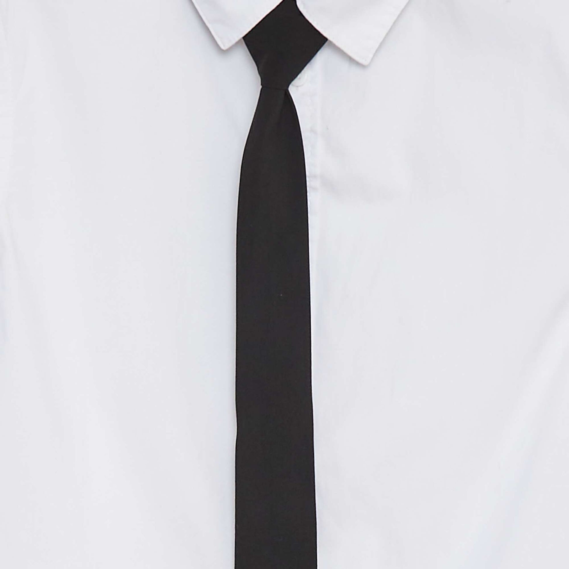 Chemise à manches courtes avec cravate BLANC