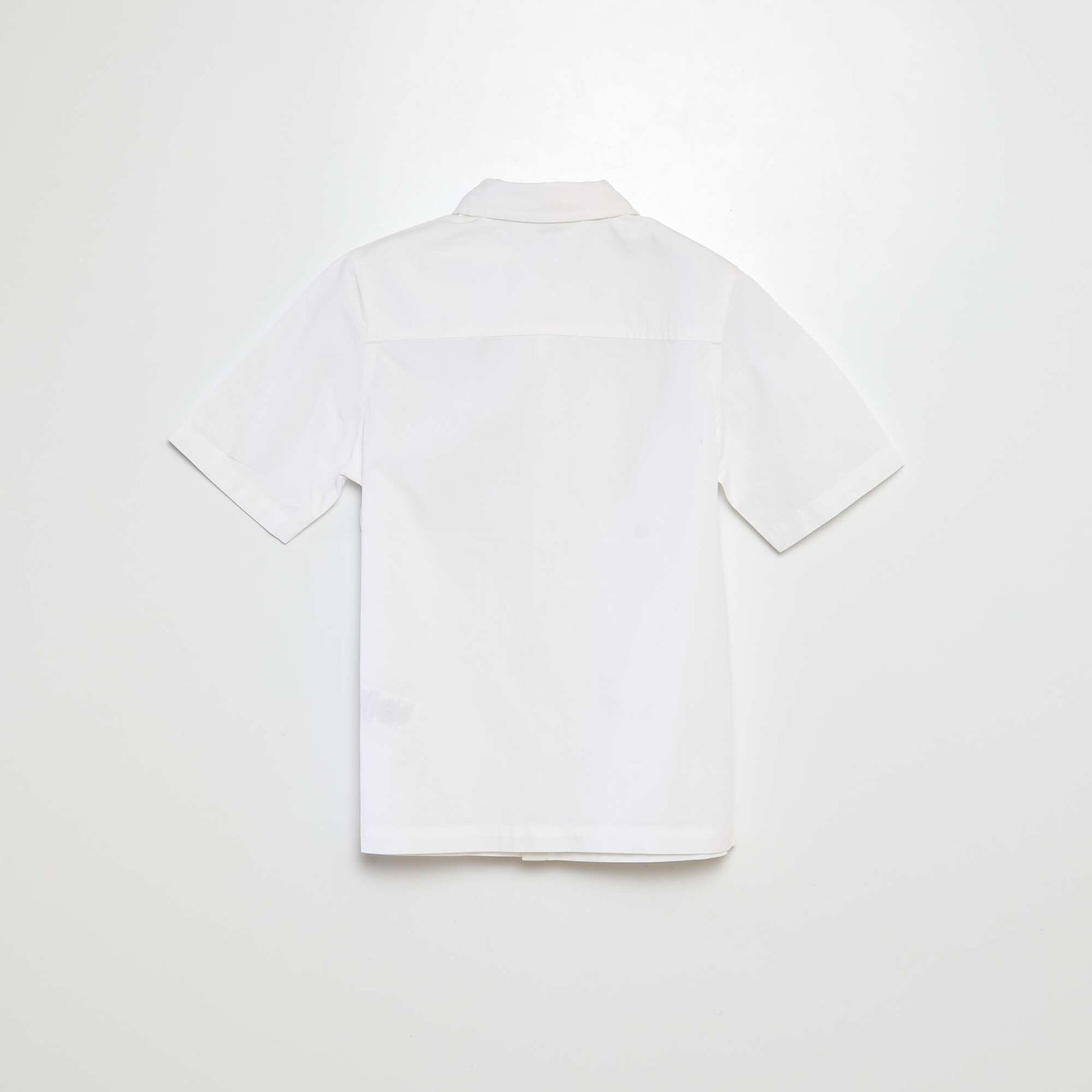 Chemise en popeline manches courtes BLANC