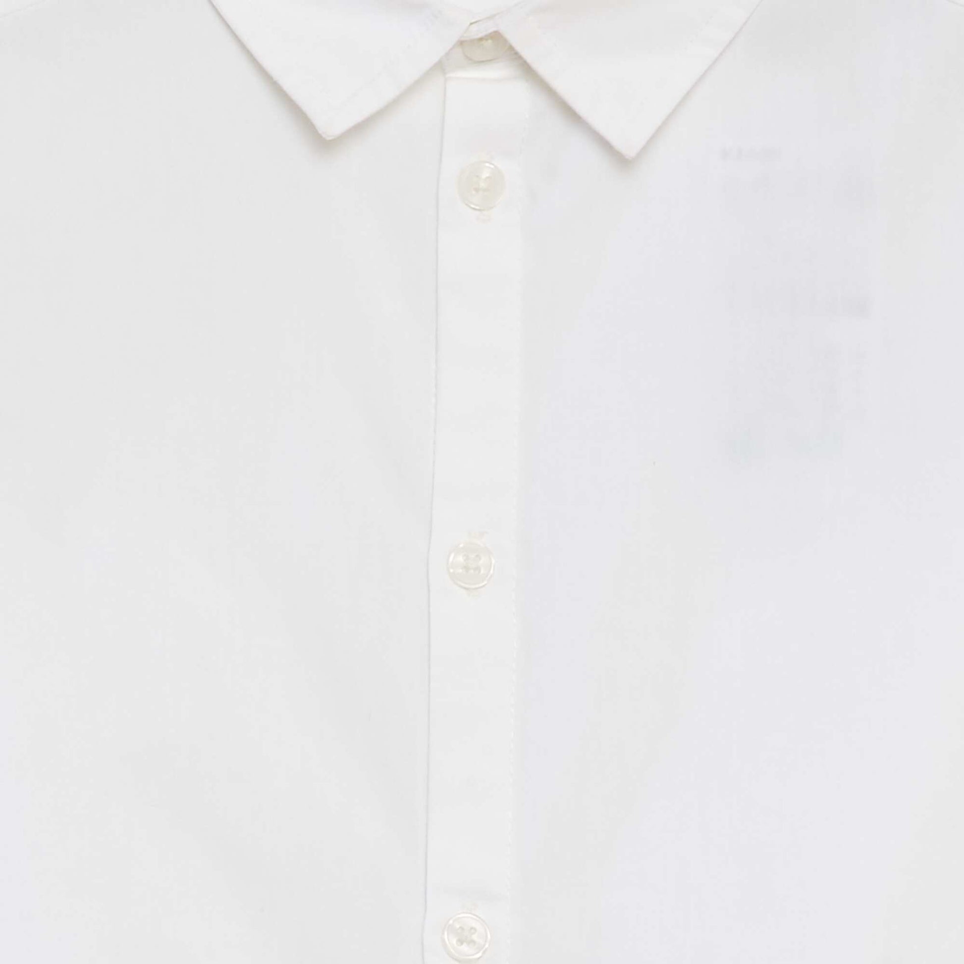 Chemise en popeline manches courtes BLANC