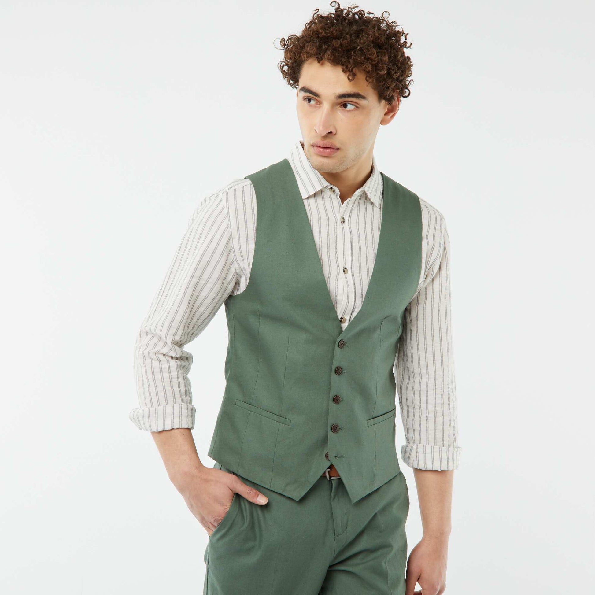Gilet de costume slim VERT