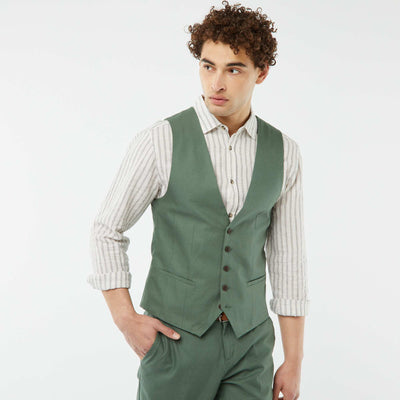 Gilet de costume slim VERT
