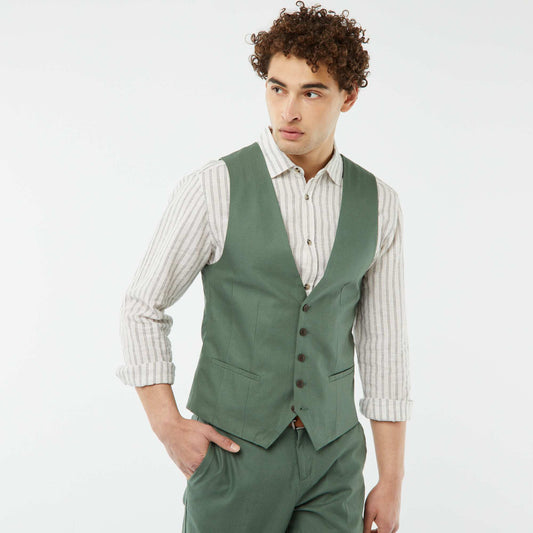Gilet de costume slim VERT