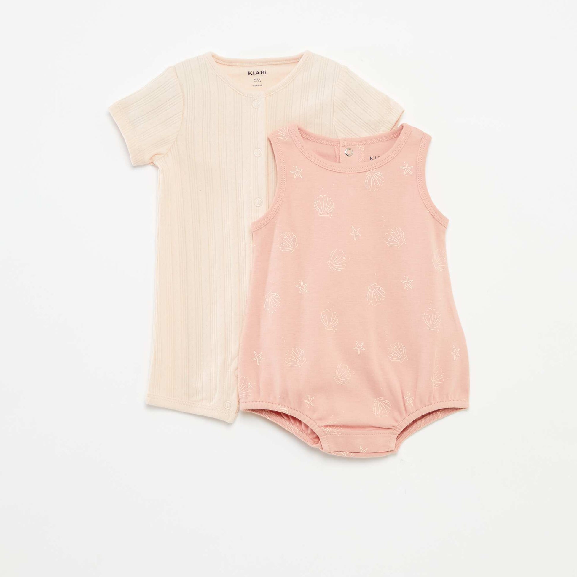 Lot de 2 barboteuses courtes ROSE