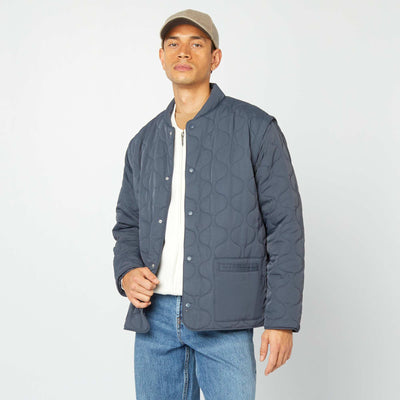 Doudoune quiltée manches amovibles BLEU MARINE
