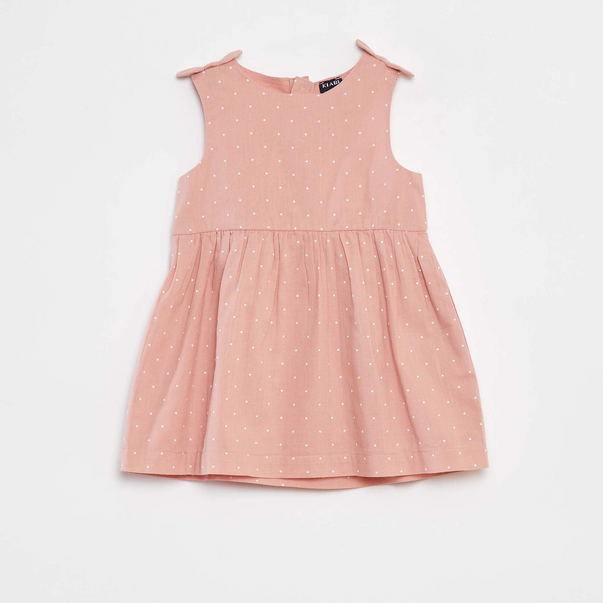 Robe sans manches en voile de coton ROSE