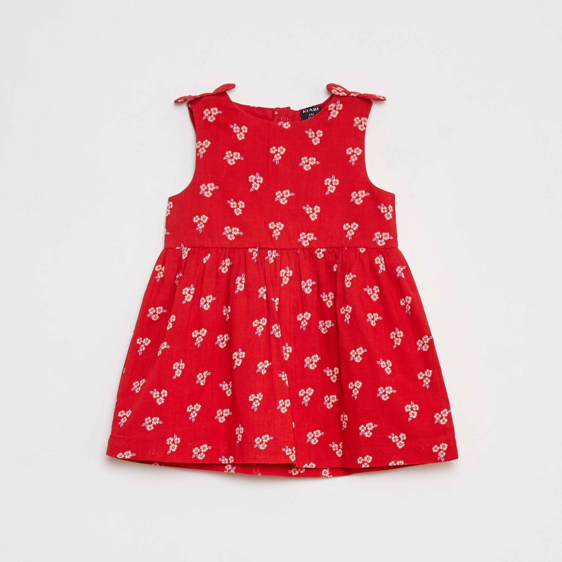 Robe sans manches en voile de coton ROUGE