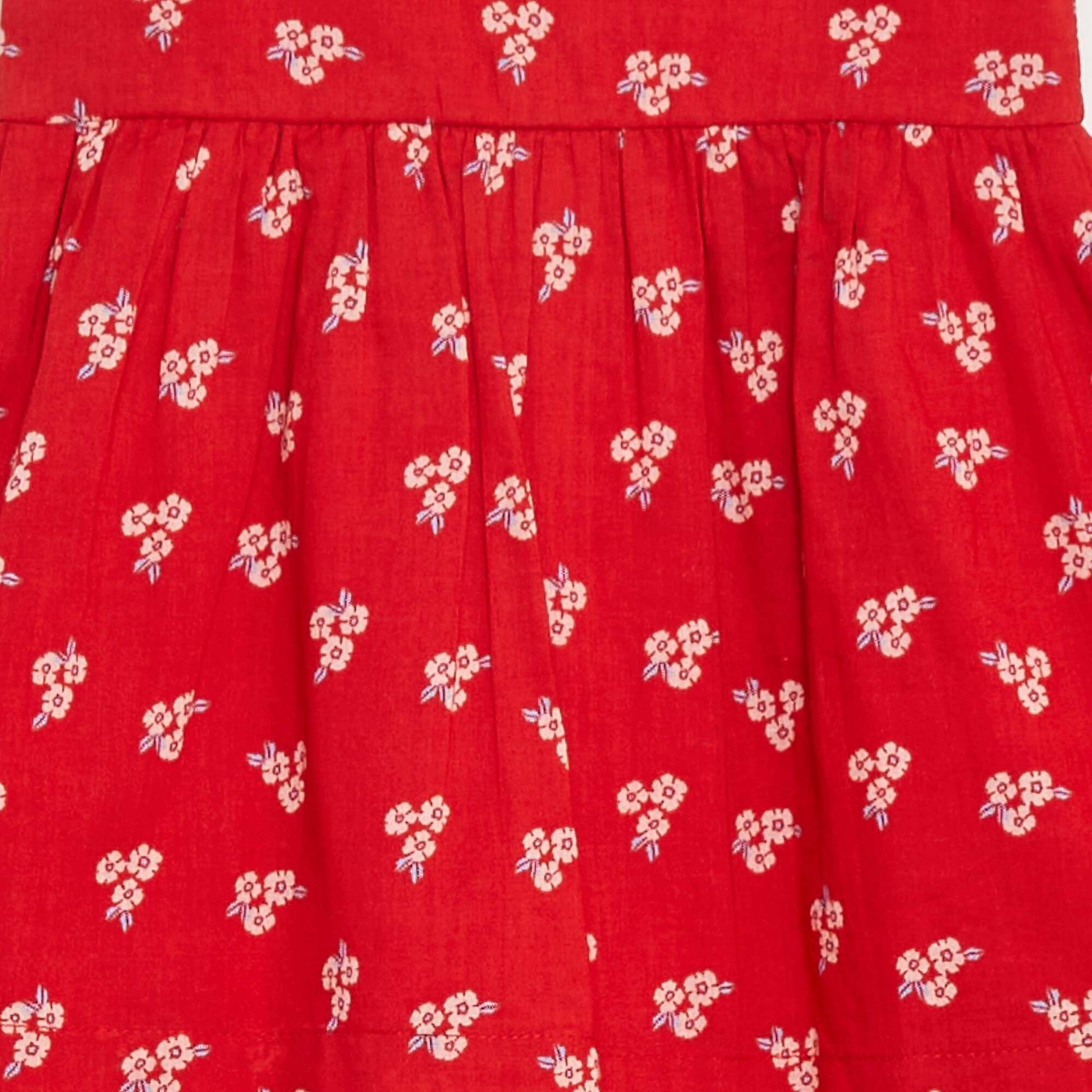 Robe sans manches en voile de coton ROUGE